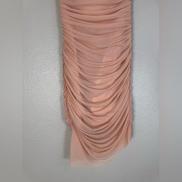 Majorelle Ursula Ruched Strapless Dress Blush Nude size XS Revolve $208 - Picture 9 of 16